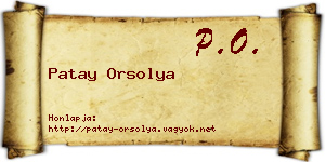 Patay Orsolya névjegykártya
