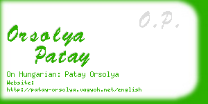 orsolya patay business card